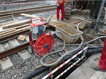Mobile Baustellenpumpe Schlauchpumpe Unterbauung Unterfangung